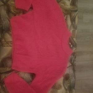 Cute crop top hot pink sweater size xs